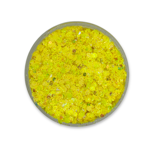 Lemon Drop Studio Sparkle Glitter Cream 25g with bright yellow cosmetic glitter in a water-resistant cream base by SillyFarm.