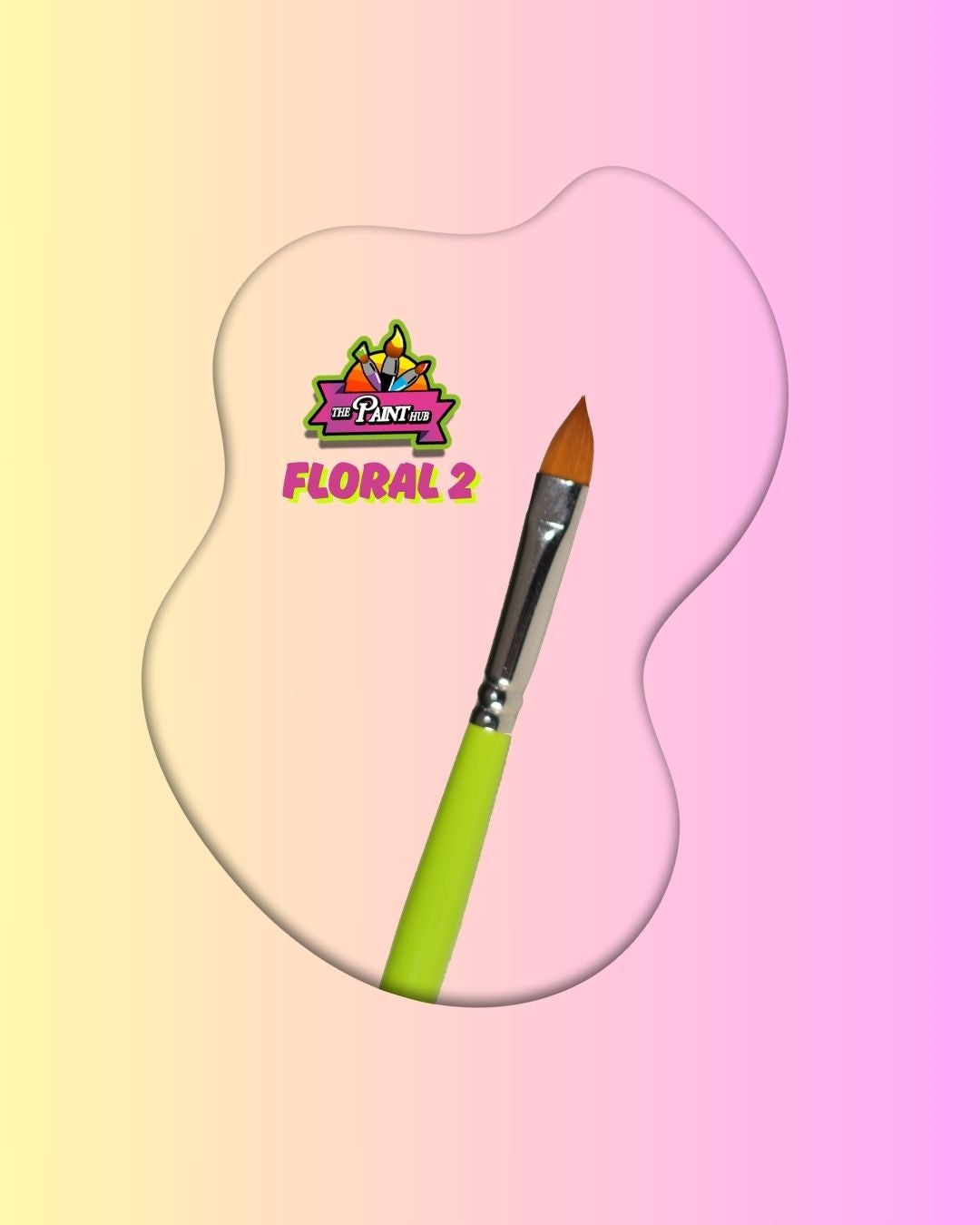 Paintbrush with a green handle on a pink and yellow gradient background, featuring the PanPastel brand.