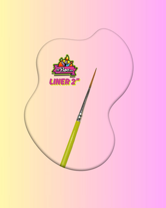 Paintbrush with green handle and silver ferrule on a pink and yellow gradient background, featuring a PanPastel logo.