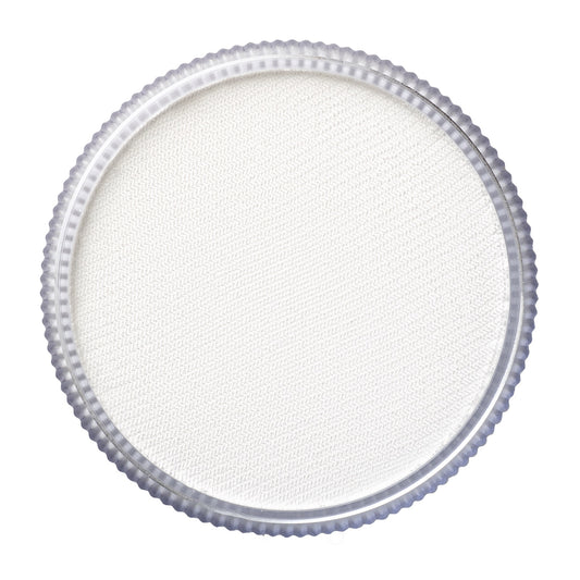 Tag Strong white face paint container with textured rim on a white background