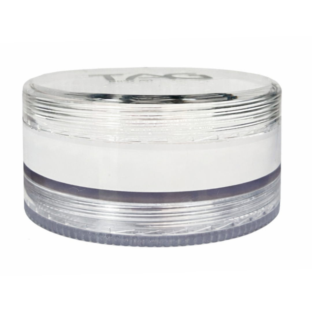 Tag Strong  white face paint side angle showing the size of the 90 gram face paint container