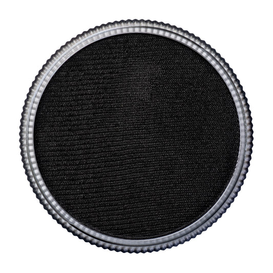Tag Strong Black face paint open container showing a close up of the new paint