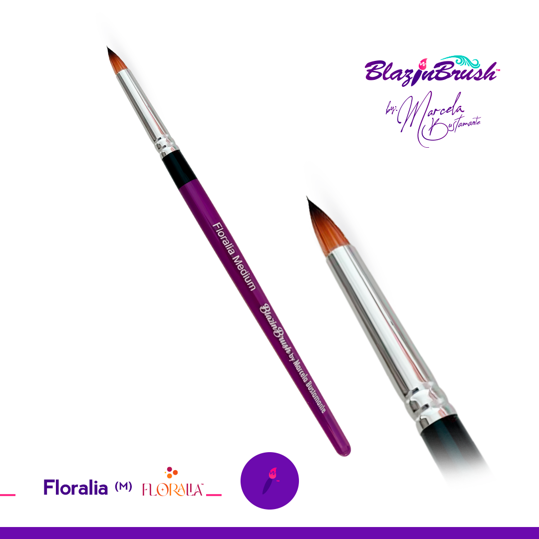 Blazin Brush - Floralia MEDIUM - Petal Round Brush-by Marcela Bustamante