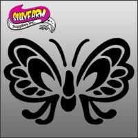 Butterfly 2(butterfly with large artistic wings) Glitter Tattoo Stencil 5 Pack - Silly Farm Supplies