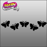 Butterfly13 (5 butterflies in a row ) Glitter Tattoo Stencil 5 Pack - Silly Farm Supplies