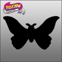 Butterfly3 (butterfly silhouette-rounded wings) Glitter Tattoo Stencil 5 Pack - Silly Farm Supplies