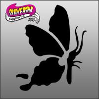 Butterfly4 (butterfly simple silhouette) Glitter Tattoo Stencil 5 Pack - Silly Farm Supplies