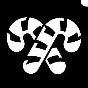 Candy Cane Glitter Tattoo Stencil 5 Pack - Silly Farm Supplies