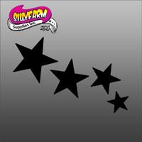 Cascading Stars Glitter Tattoo Stencil 5 Pack - Silly Farm Supplies