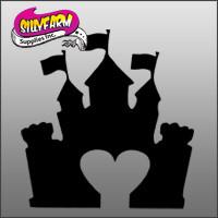 Castle Heart Glitter Tattoo Stencil 5 Pack - Silly Farm Supplies