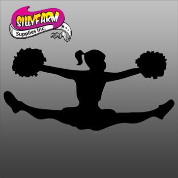 Cheerleader Glitter Tattoo Stencil 5 Pack - Silly Farm Supplies
