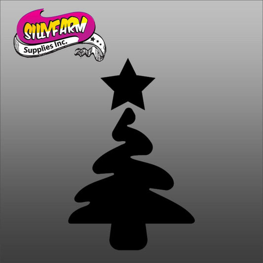 Christmas Tree Glitter Tattoo Stencil 5 Pack - Silly Farm Supplies