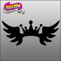 Crown Wings Glitter Tattoo Stencil 5 Pack - Silly Farm Supplies
