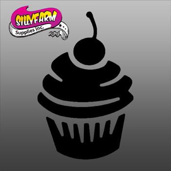 Cupcake Glitter Tattoo Stencil 5 Pack - Silly Farm Supplies