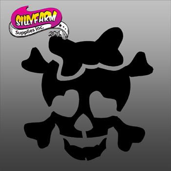 Cutie Skull Glitter Tattoo Stencil 5 Pack - Silly Farm Supplies