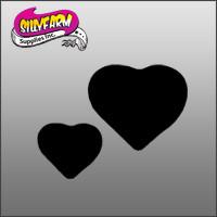 Double Heart Glitter Tattoo Stencil 5 Pack - Silly Farm Supplies