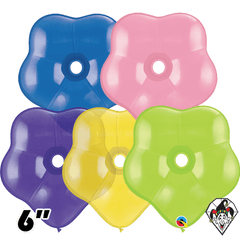 Geo Blossom Assortment #410 (6 inch) Qualatex Balloons Qty: 50 - Silly Farm Supplies