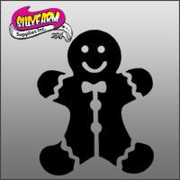 Gingerbread Man Glitter Tattoo Stencil 5 Pack - Silly Farm Supplies