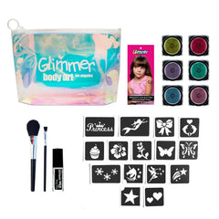 Glimmer TO GO PRETTY AND SPARKLY Glitter Tattoos Kit - Silly Farm Supplies