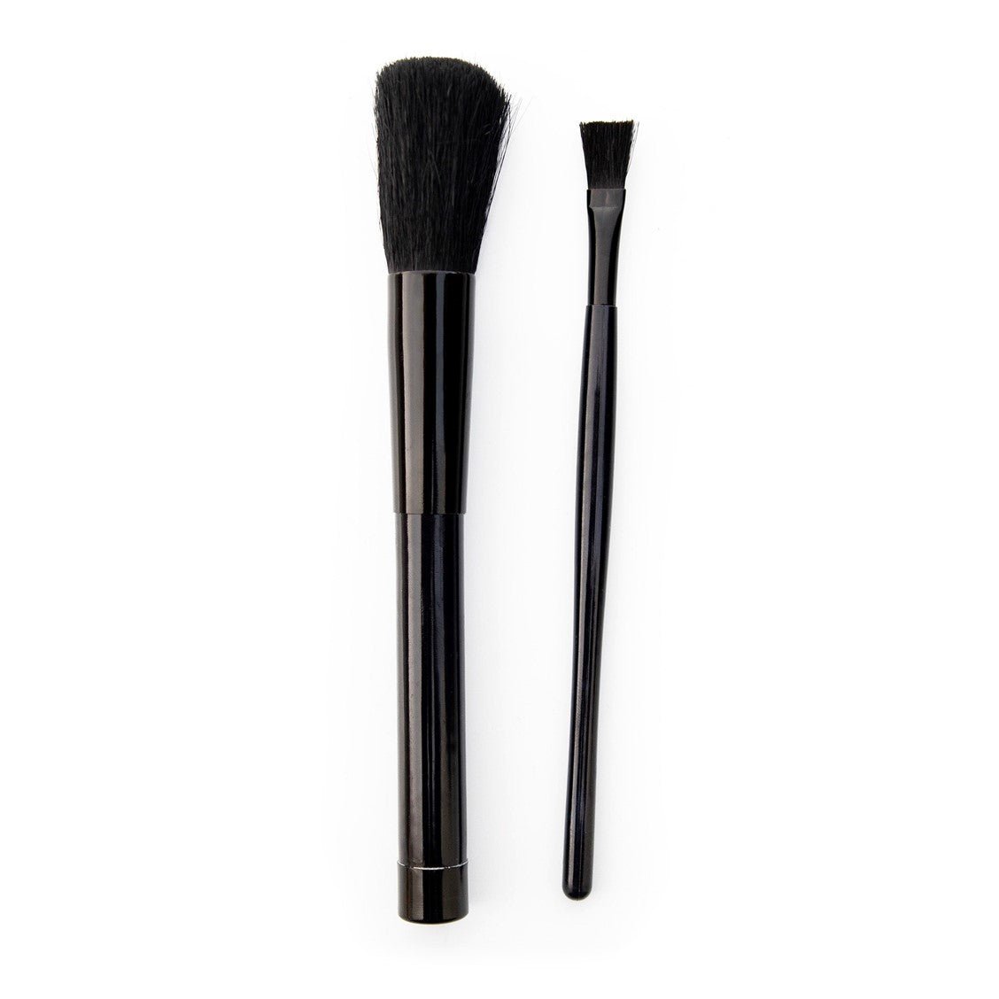 Go Couture 2-piece glitter tattoo brush set featuring a large natural bristle sweeper brush and a small applicator brush for glitter tattoo application.