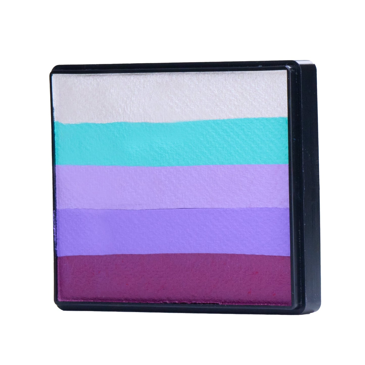 Image of a Rainbow Face Paint Cake featuring a palette of bright colors arranged in stripes. Designed for easy application, this face paint allows artists to create bold, blended, multi-color designs with a single swipe. Ideal for a variety of themes and festive occasions.