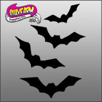 Halloween 2 (bats) Glitter Tattoo Stencil 5 Pack - Silly Farm Supplies