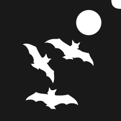 Halloween 24 Glitter Tattoo Stencil 5 Pack - Night Bats - Silly Farm Supplies