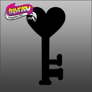 Heart Key Glitter Tattoo Stencil 5 Pack - Silly Farm Supplies