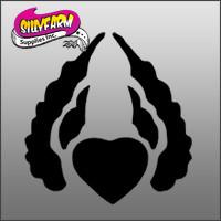 Hearts 5 Glitter Tattoo Stencil 5 Pack - Silly Farm Supplies