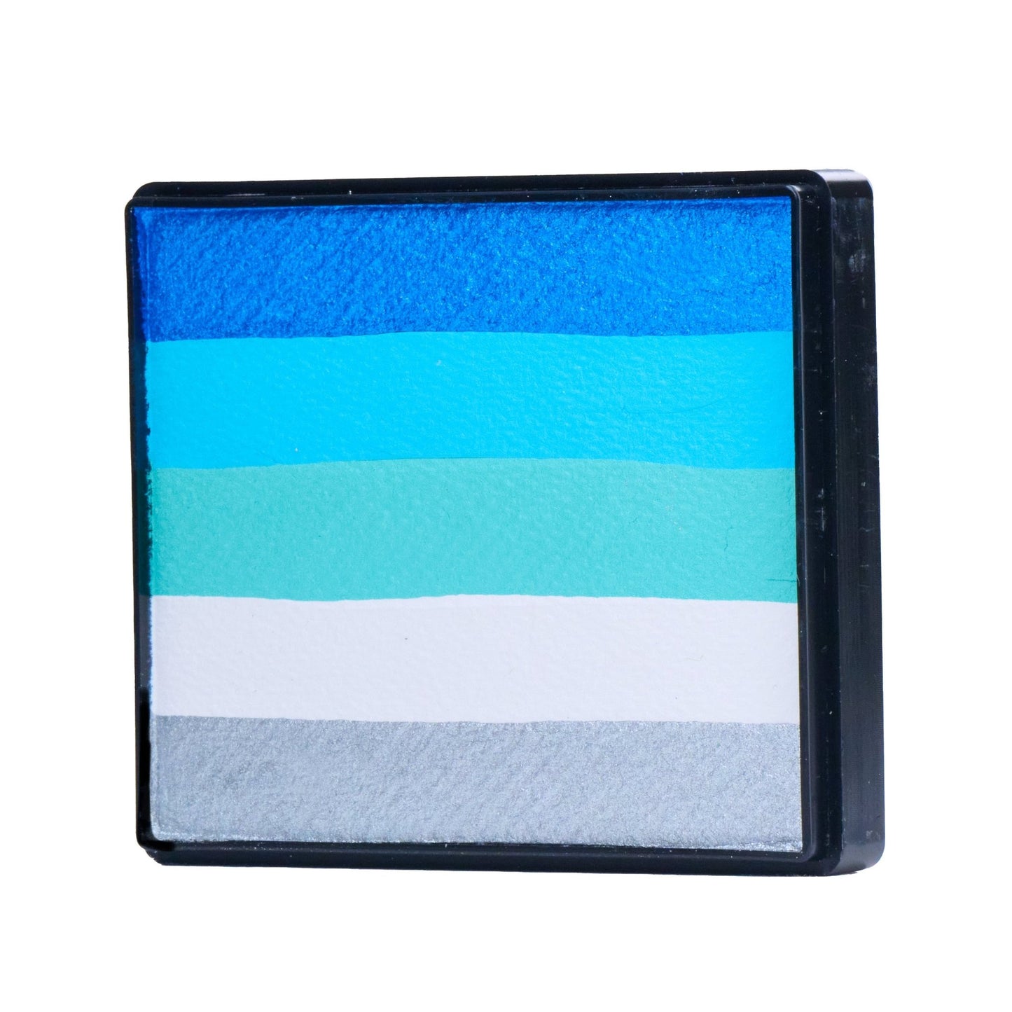 Image of a Rainbow Face Paint Cake featuring a palette of bright colors arranged in stripes. Designed for easy application, this face paint allows artists to create bold, blended, multi-color designs with a single swipe. Ideal for a variety of themes and festive occasions.