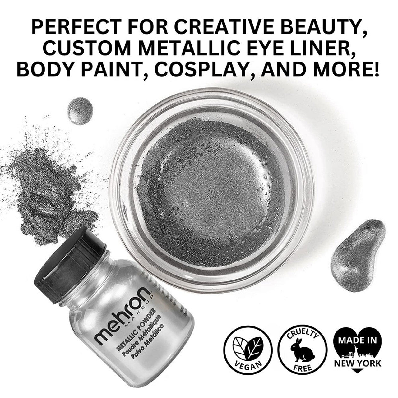 Mehron Metallic Powder Silver - Silly Farm Supplies