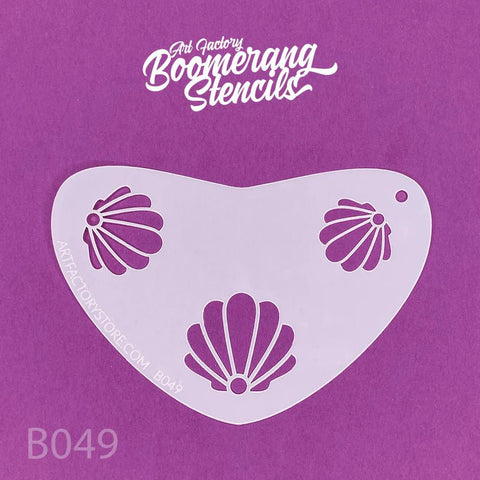 Mermaid Clamshell B049 Boomerang Stencil by the Art Factory