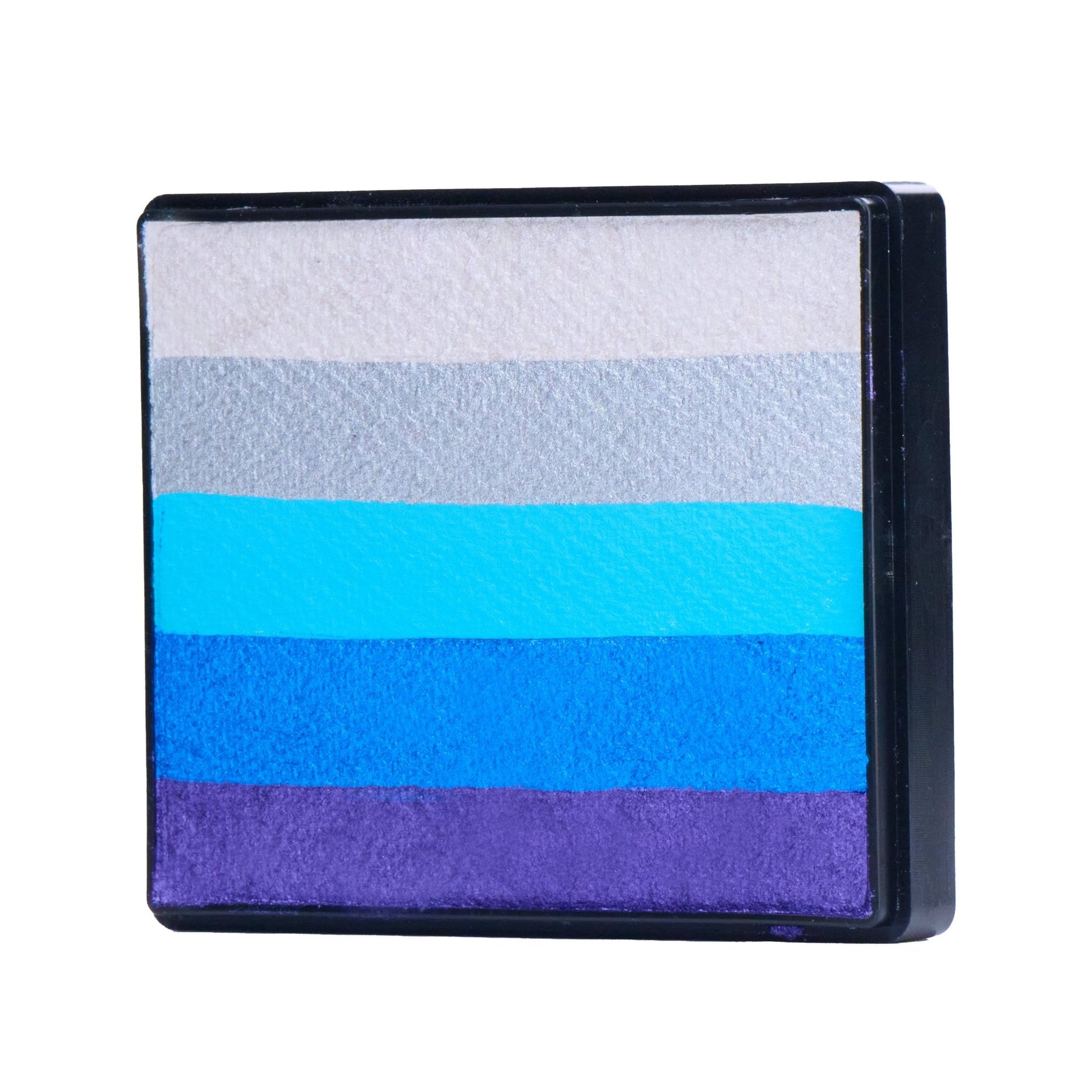 Image of a Rainbow Face Paint Cake featuring a palette of bright colors arranged in stripes. Designed for easy application, this face paint allows artists to create bold, blended, multi-color designs with a single swipe. Ideal for a variety of themes and festive occasions.