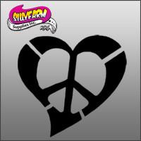 Peace Heart Easy Glitter Tattoo Stencil 5 Pack - Silly Farm Supplies