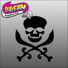 Pirate Skull Sword Glitter Tattoo Stencil 5 Pack - Silly Farm Supplies