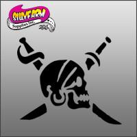 Pirate Sword Head Glitter Tattoo Stencil 5 Pack - Silly Farm Supplies