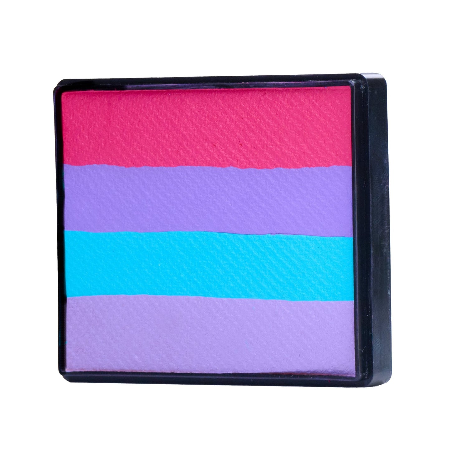 Image of a Rainbow Face Paint Cake featuring a palette of bright colors arranged in stripes. Designed for easy application, this face paint allows artists to create bold, blended, multi-color designs with a single swipe. Ideal for a variety of themes and festive occasions.