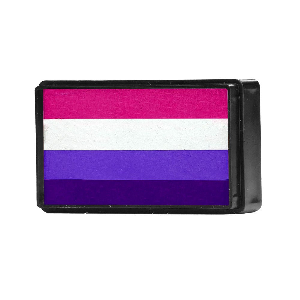 Compact, multi-color face paint cakes for brush application, ideal for vibrant, detailed designs in one stroke.