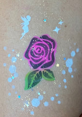 Rose Tattoo and Face Paint Stencil by Ooh! Body Art (T57) - Silly Farm Supplies