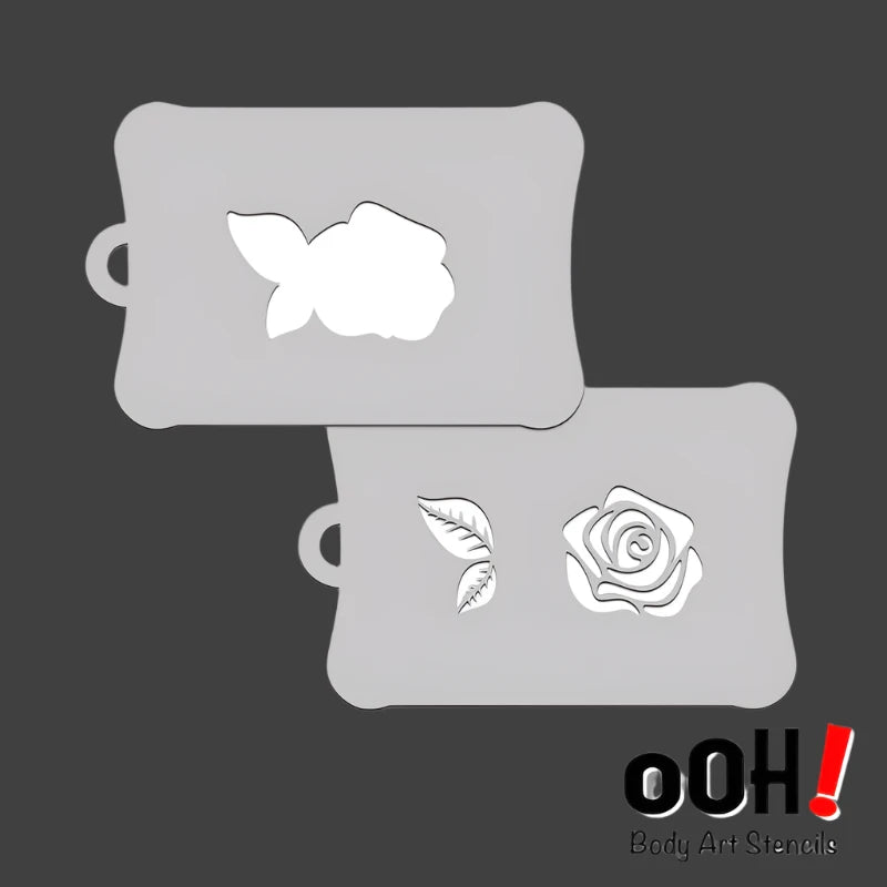 Rose Tattoo and Face Paint Stencil by Ooh! Body Art (T57) - Silly Farm Supplies