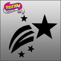 Shooting Star Glitter Tattoo Stencil 5 Pack - Silly Farm Supplies