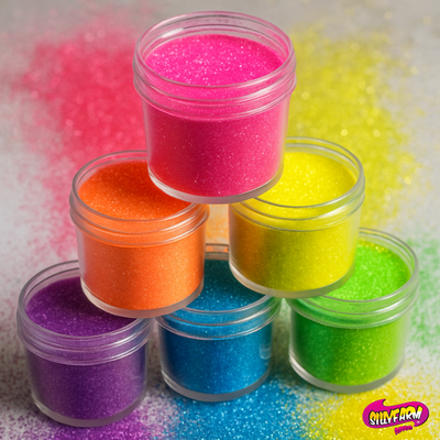 Silly Sparkle Six Iridescent Glitter Jar Set
