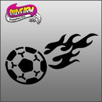 Soccer Flame Glitter Tattoo Stencil 5 Pack