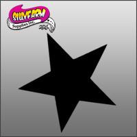 Solid Star Glitter Tattoo Stencil 5 Pack - Silly Farm Supplies