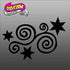Star Swirl Glitter Tattoo Stencil 5 Pack
