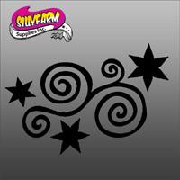 Star Swirl Glitter Tattoo Stencil 5 Pack - Silly Farm Supplies