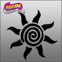 Sun Swirl Glitter Tattoo Stencil 5 Pack - Silly Farm Supplies