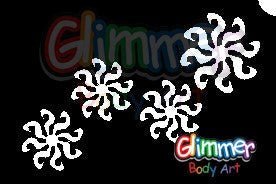 Swirl Flakes Glitter Tattoo Stencil 5 Pack - Silly Farm Supplies