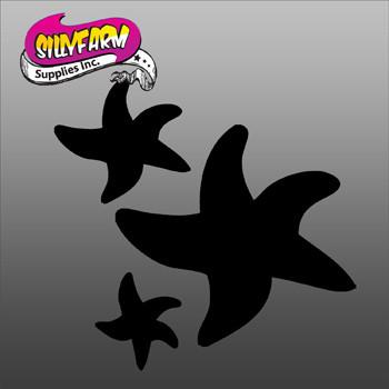 Triple Starfish Glitter Tattoo Stencil 5 Pack - Silly Farm Supplies