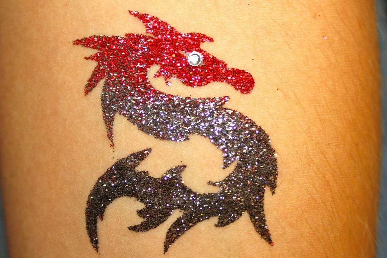 Twin Gecko Glitter Tattoo Stencil 5 Pack - Silly Farm Supplies